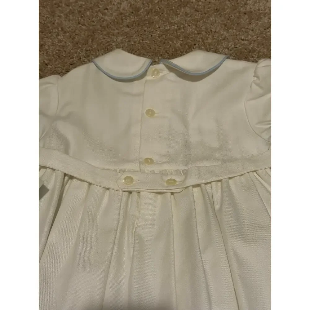 Luli & Me Heirloom White Smocked Dress Peter Pan Collar Size 24 Months